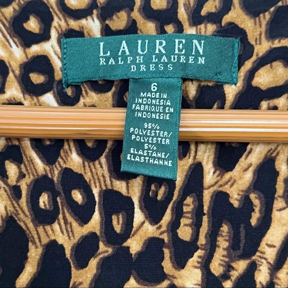 Lauren Ralph Lauren Ruched Sheath V-Neck  Sleeveless Cocktail Midi Dress Sz 6 - Picture 8 of 8